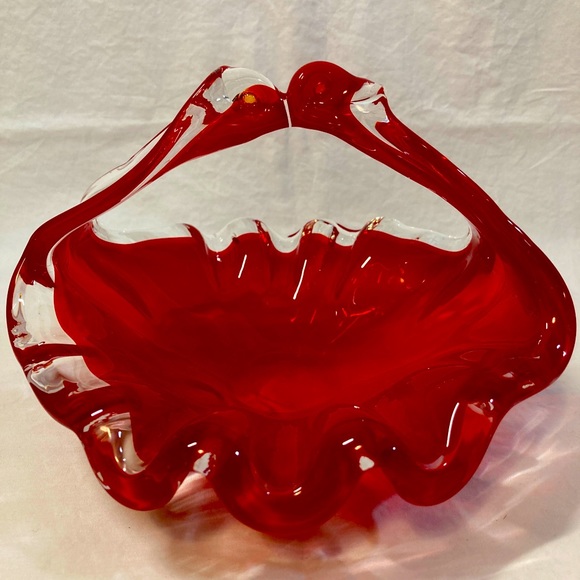 Murano Handblown Glass Art Basket/ Bowl - Picture 6 of 6